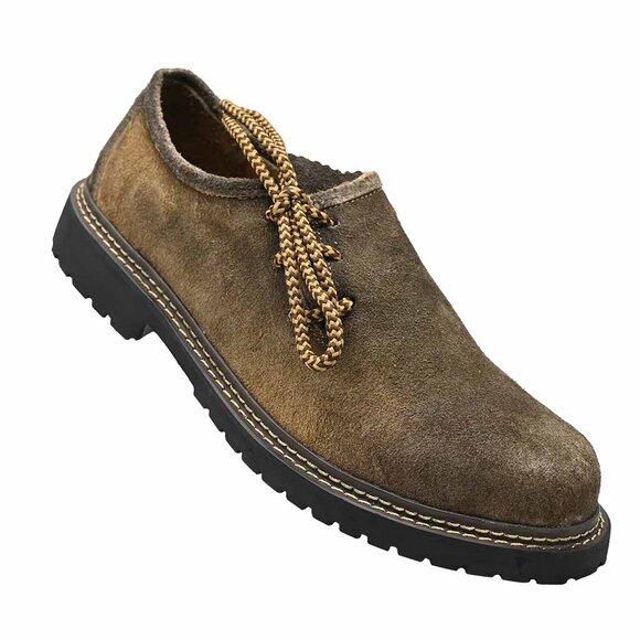 Men’s Brown Bavarian Suede Shoes Oktoberfest Outfit Traditional German Footwear - Picture 3 of 8